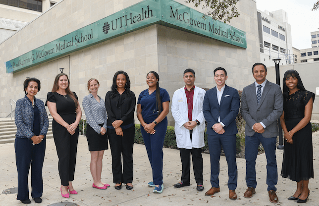 MSA Leadership Team pictured in front of the McGovern Medical School